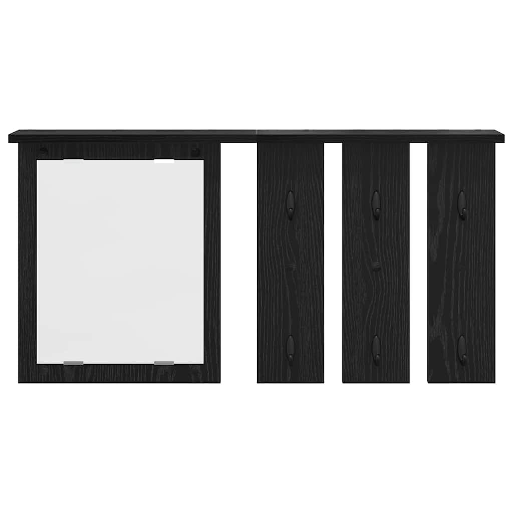 Vægmonteret Jakkeholder Vægmonteret Sort eg 85 x 10 x 45 cm