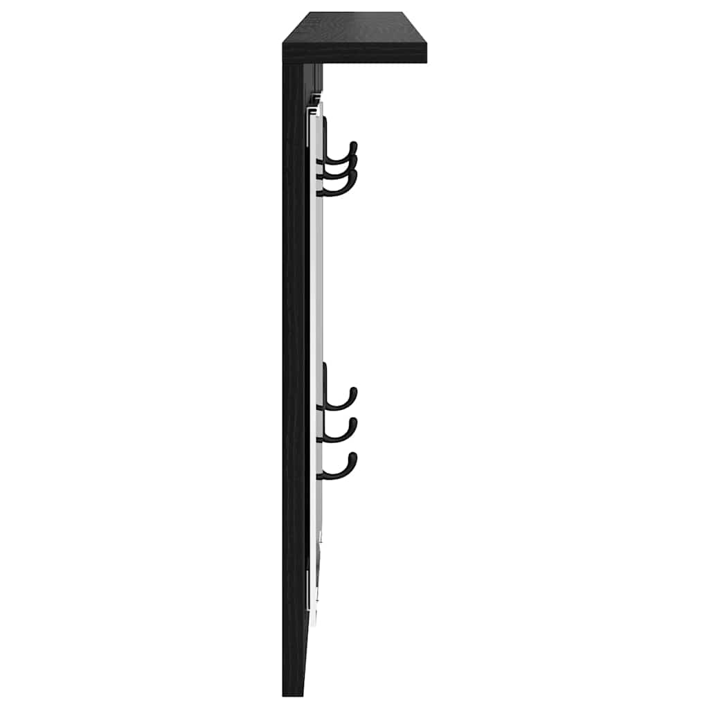 Vægmonteret Jakkeholder Vægmonteret Sort eg 85 x 10 x 45 cm
