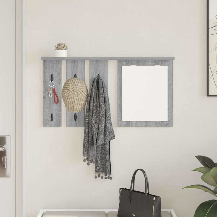 Vægmonteret Jakkeholder med hylde Grå sonoma-eg 85 x 10 x 45 cm