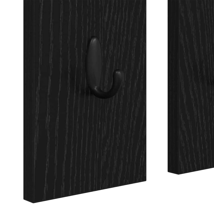 Vægmonteret Jakkeholder Vægmonteret Sort eg 84 x 10 x 80 cm