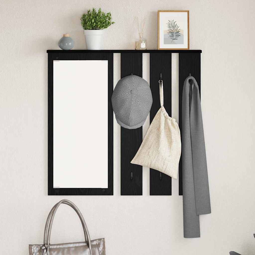 Vægmonteret Jakkeholder Vægmonteret Sort eg 84 x 10 x 80 cm