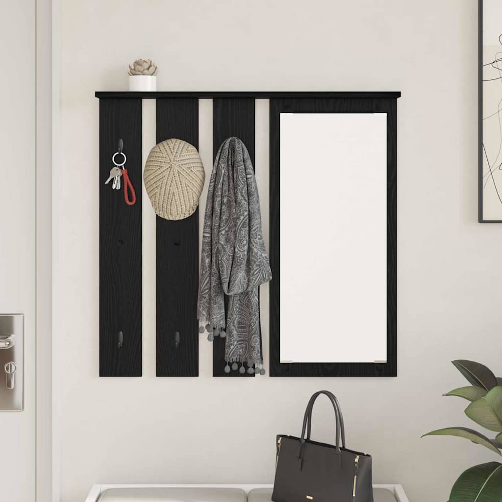 Vægmonteret Jakkeholder Vægmonteret Sort eg 84 x 10 x 80 cm
