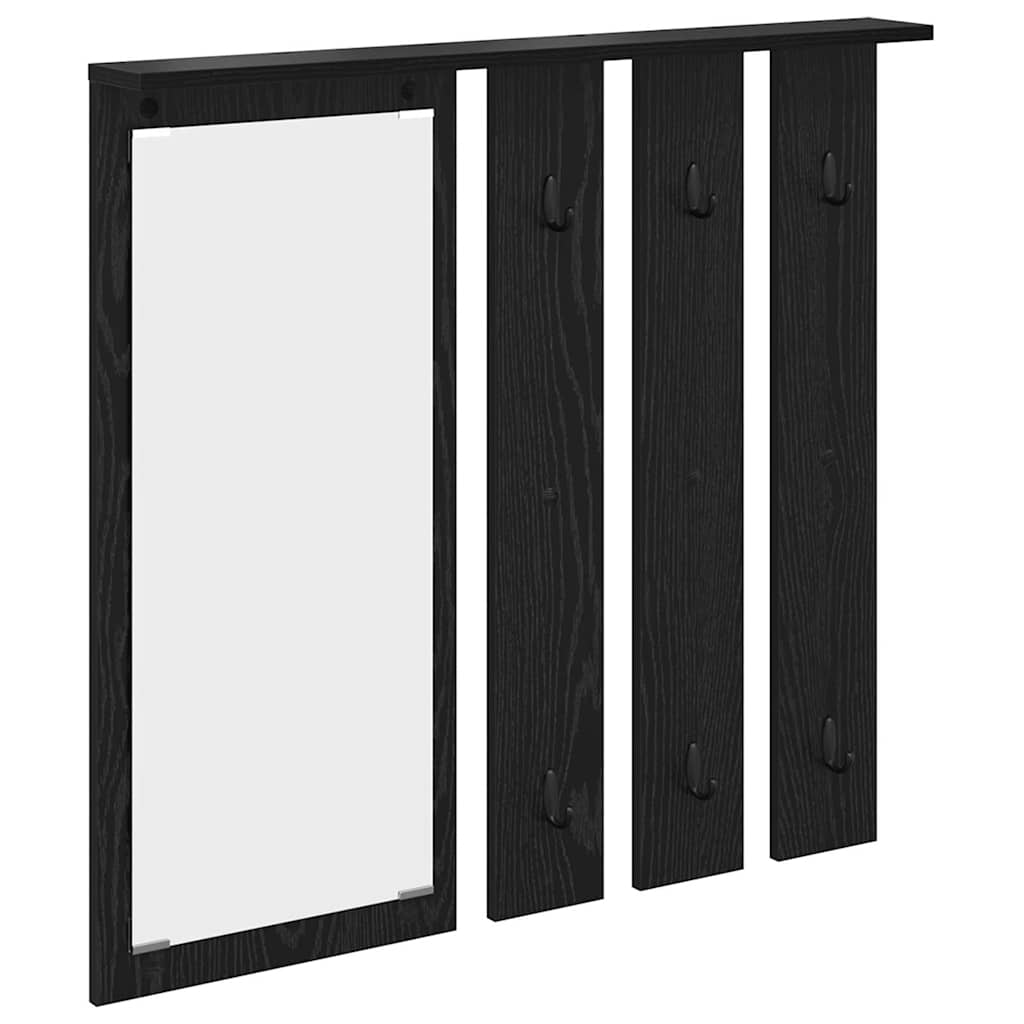 Vægmonteret Jakkeholder Vægmonteret Sort eg 84 x 10 x 80 cm