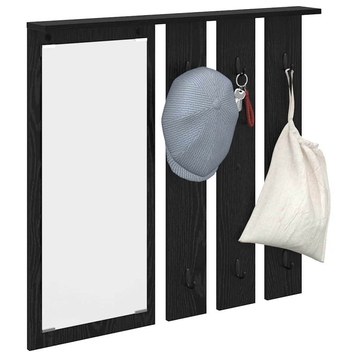 Vægmonteret Jakkeholder Vægmonteret Sort eg 84 x 10 x 80 cm