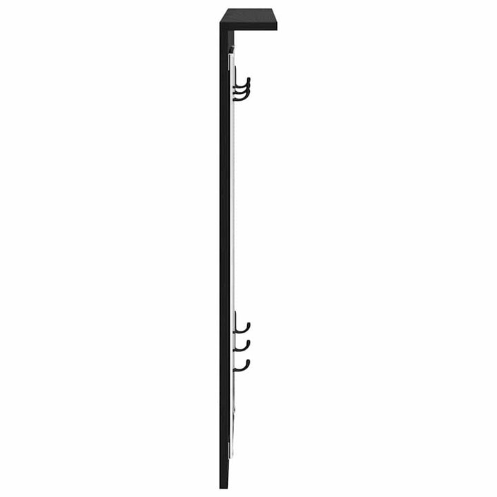 Vægmonteret Jakkeholder Sort eg 84 x 10 x 80 cm Konstrueret træ