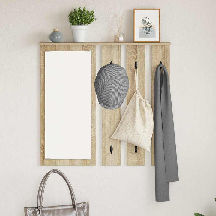 Vægmonteret Jakkeholder med hylde Sonoma-eg 84 x 10 x 80 cm
