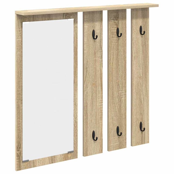 Vægmonteret Jakkeholder med hylde Sonoma-eg 84 x 10 x 80 cm