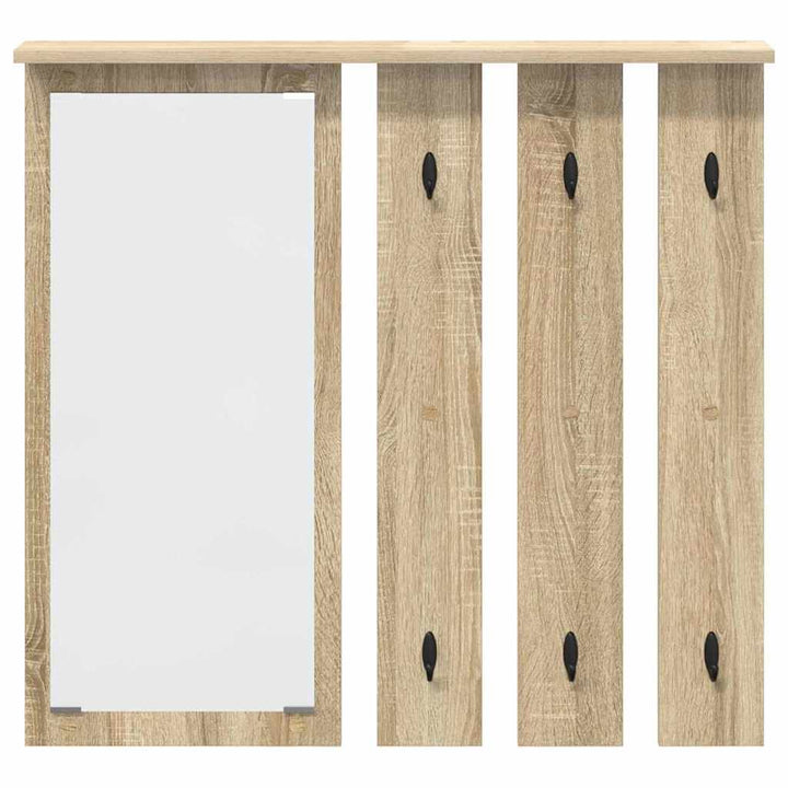 Vægmonteret Jakkeholder med hylde Sonoma-eg 84 x 10 x 80 cm