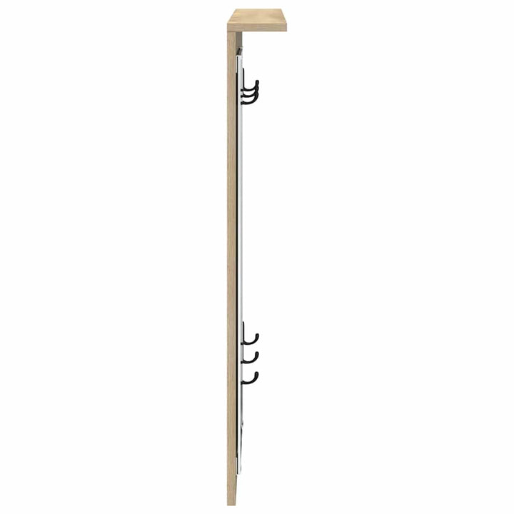 Vægmonteret Jakkeholder med hylde Sonoma-eg 84 x 10 x 80 cm