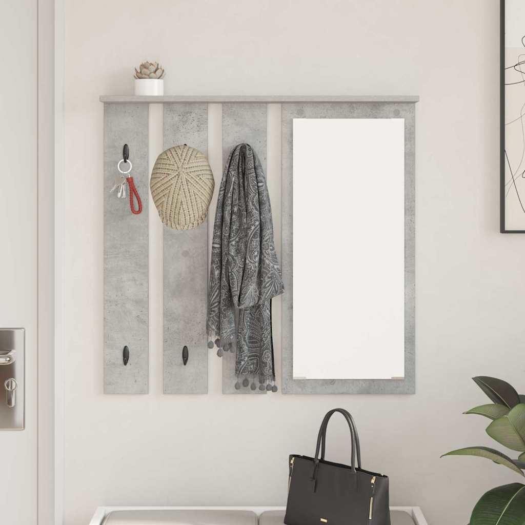 Vægmonteret Jakkeholder med hylde Betongrå 84 x 10 x 80 cm
