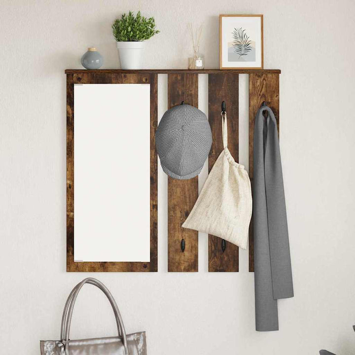Vægmonteret Jakkeholder med hylde Røget eg 84 x 10 x 80 cm