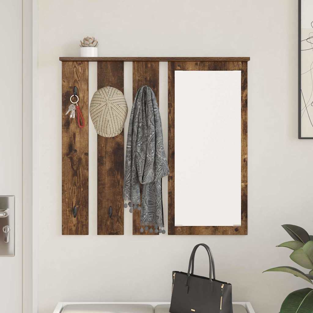 Vægmonteret Jakkeholder med hylde Røget eg 84 x 10 x 80 cm