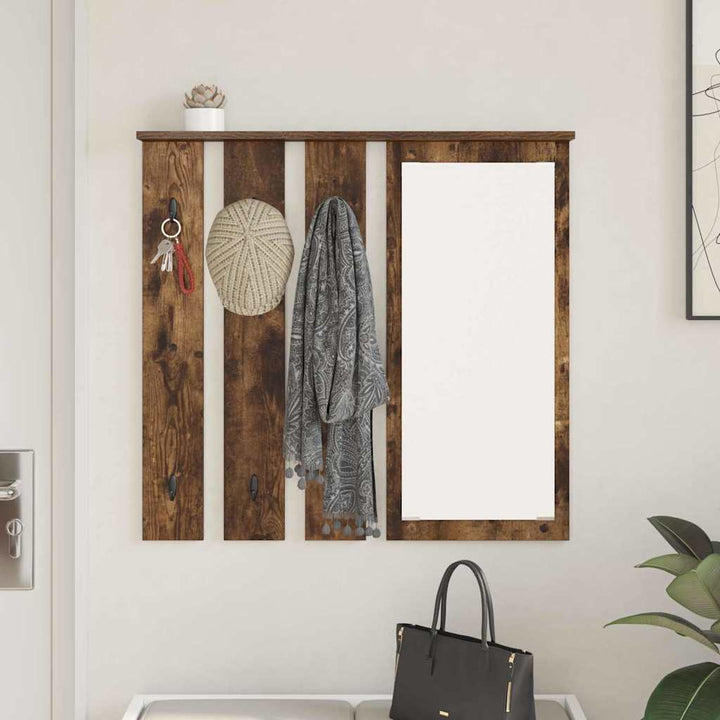 Vægmonteret Jakkeholder med hylde Røget eg 84 x 10 x 80 cm