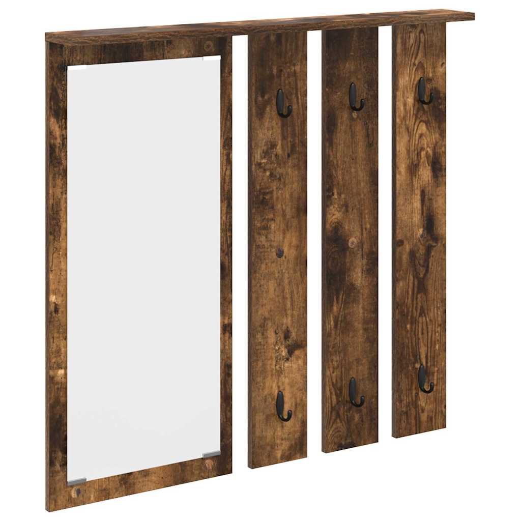 Vægmonteret Jakkeholder med hylde Røget eg 84 x 10 x 80 cm