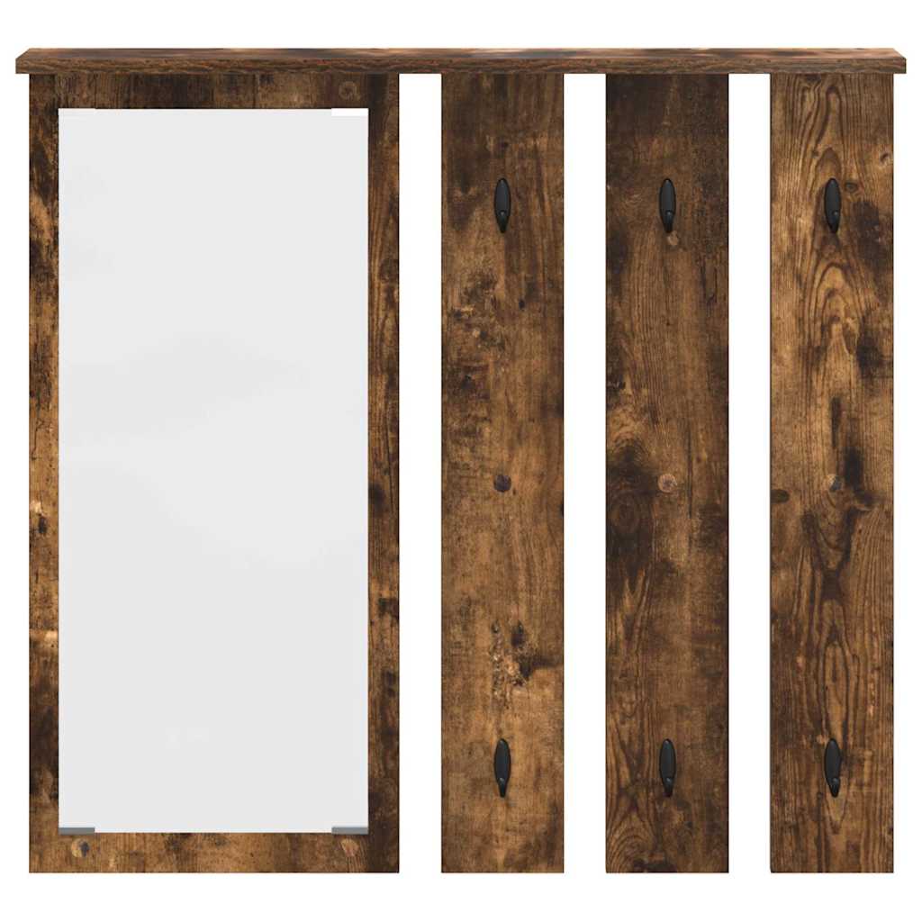 Vægmonteret Jakkeholder med hylde Røget eg 84 x 10 x 80 cm