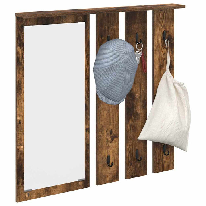 Vægmonteret Jakkeholder med hylde Røget eg 84 x 10 x 80 cm