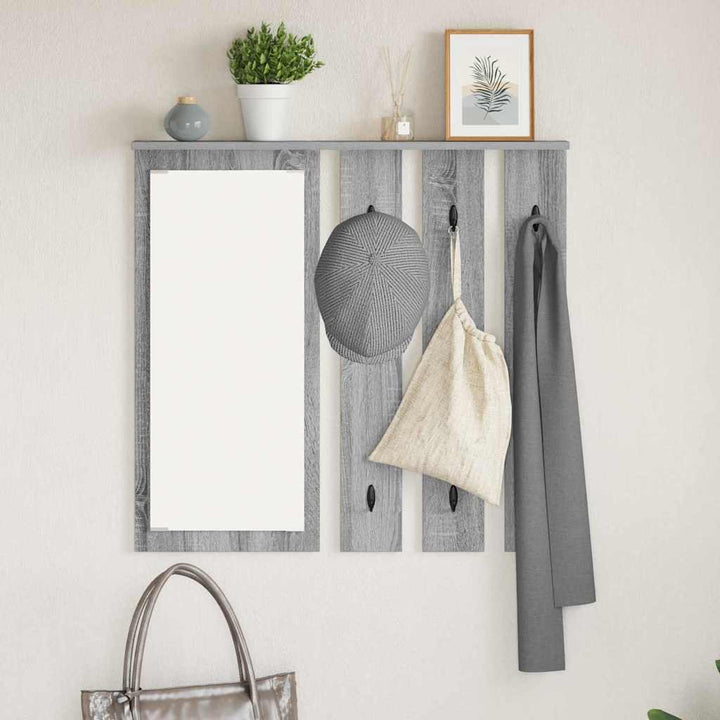 Vægmonteret Jakkeholder med hylde Grå sonoma-eg 84 x 10 x 80 cm