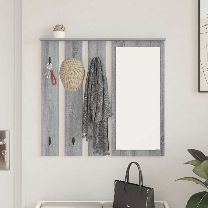 Vægmonteret Jakkeholder med hylde Grå sonoma-eg 84 x 10 x 80 cm