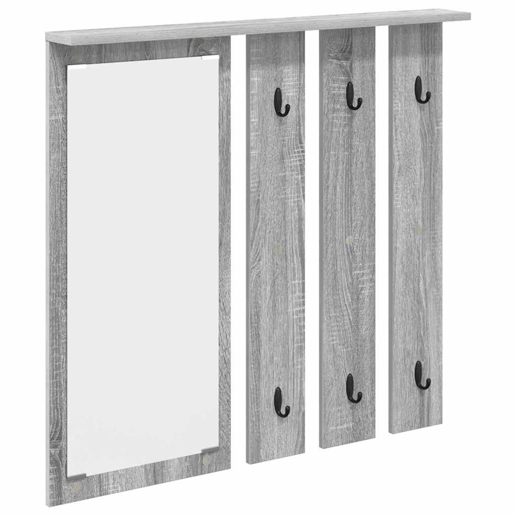 Vægmonteret Jakkeholder med hylde Grå sonoma-eg 84 x 10 x 80 cm