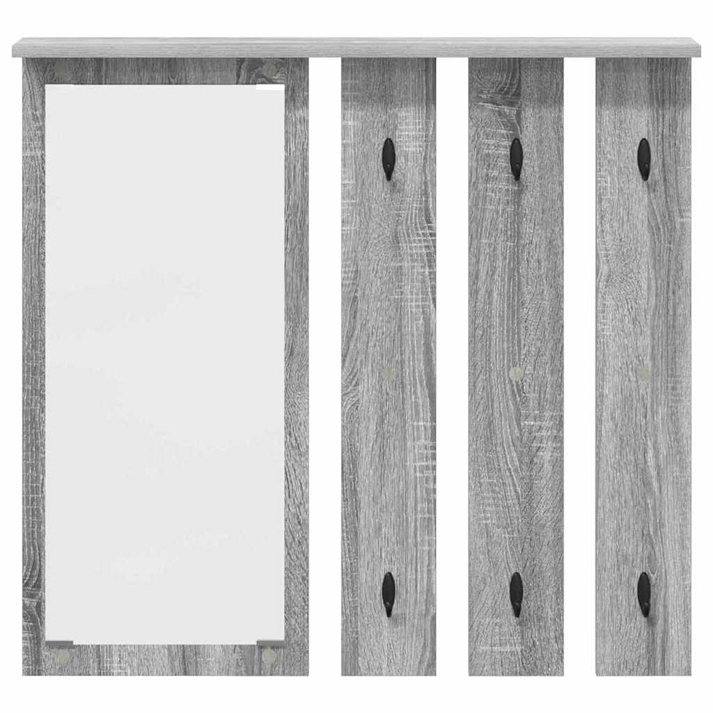 Vægmonteret Jakkeholder med hylde Grå sonoma-eg 84 x 10 x 80 cm