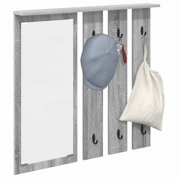 Vægmonteret Jakkeholder med hylde Grå sonoma-eg 84 x 10 x 80 cm