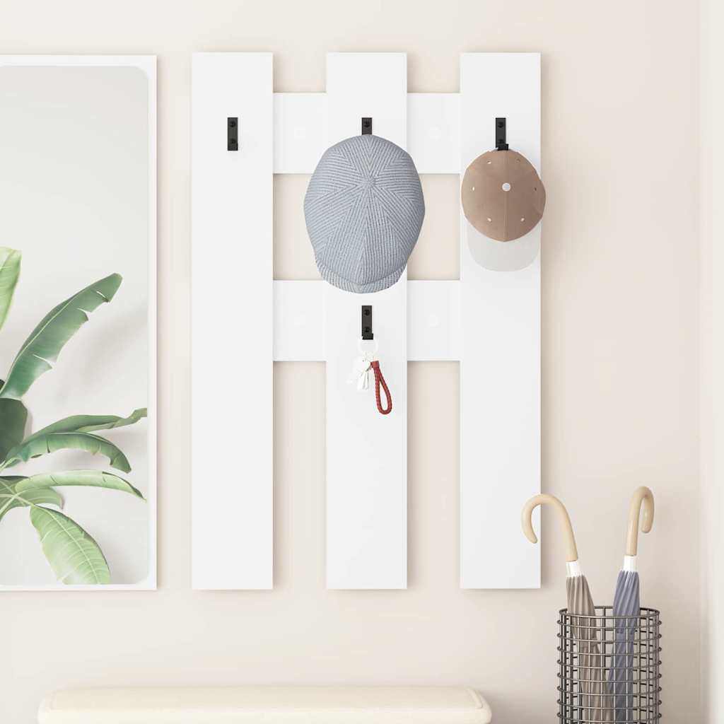 Vægmonteret Jakkeholder Hvid 65 x 3 x 100 cm Konstrueret træ