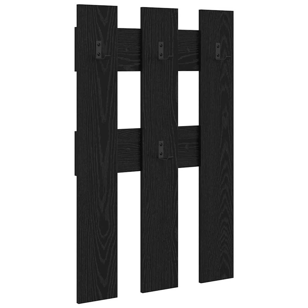 Vægmonteret Jakkeholder Sort eg 65 x 3 x 100 cm Konstrueret træ