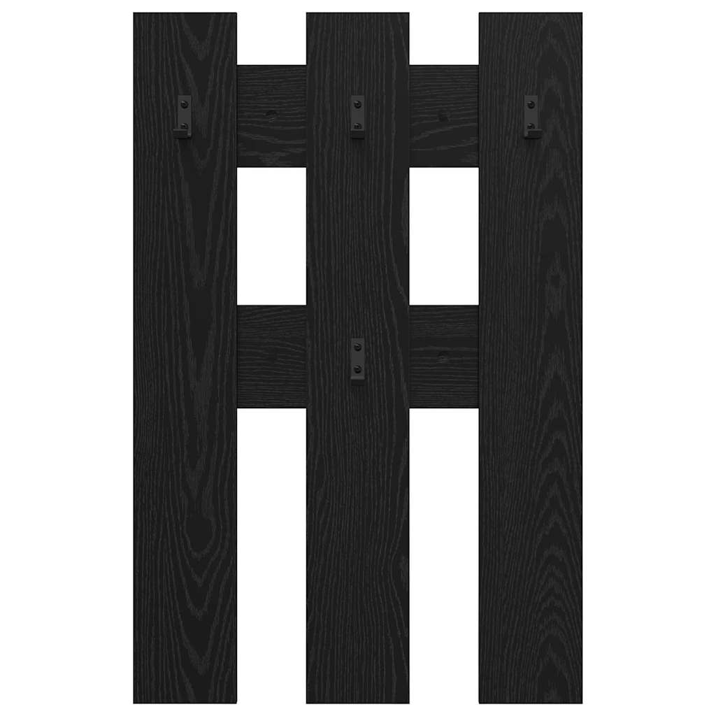 Vægmonteret Jakkeholder Sort eg 65 x 3 x 100 cm Konstrueret træ