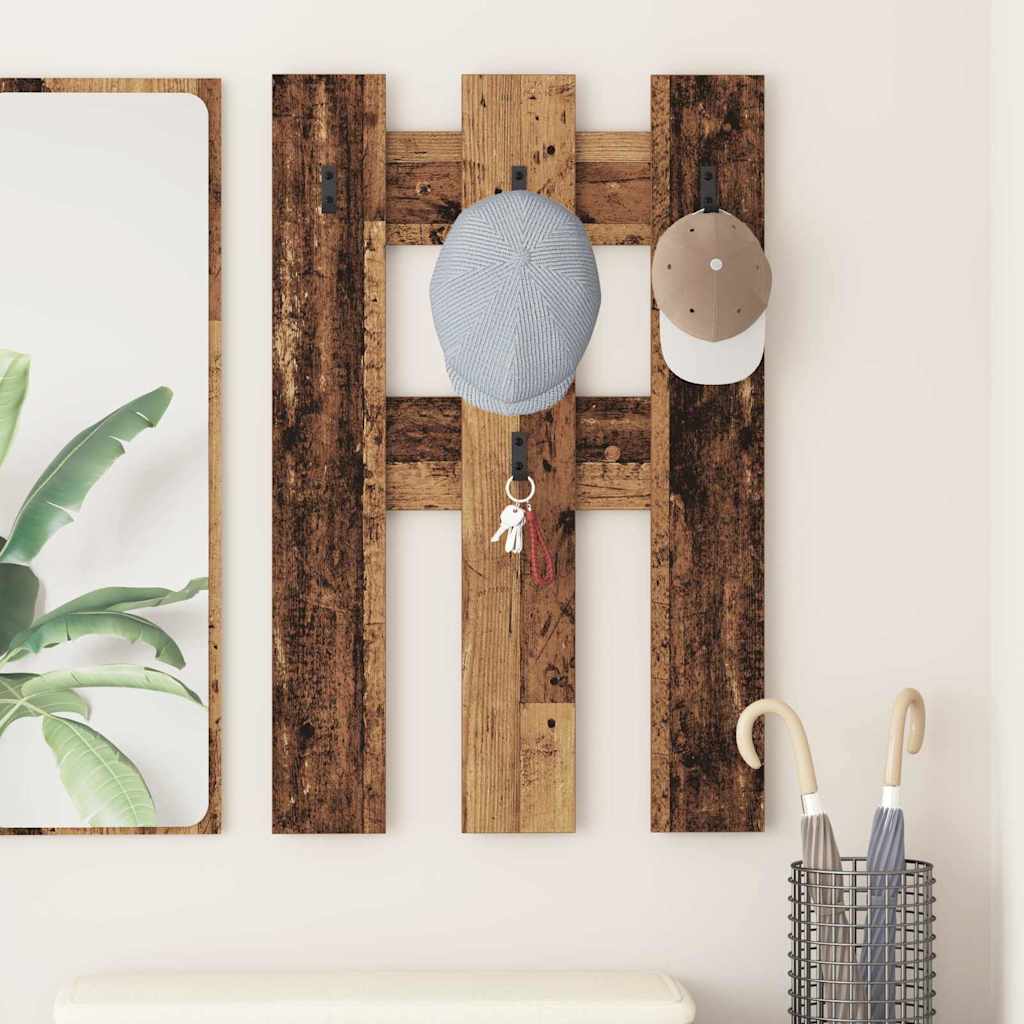 Vægmonteret Jakkeholder Vægmonteret Gammelt træ 65 x 3 x 100 cm