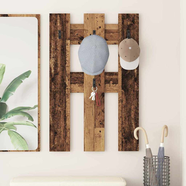 Vægmonteret Jakkeholder Vægmonteret Gammelt træ 65 x 3 x 100 cm