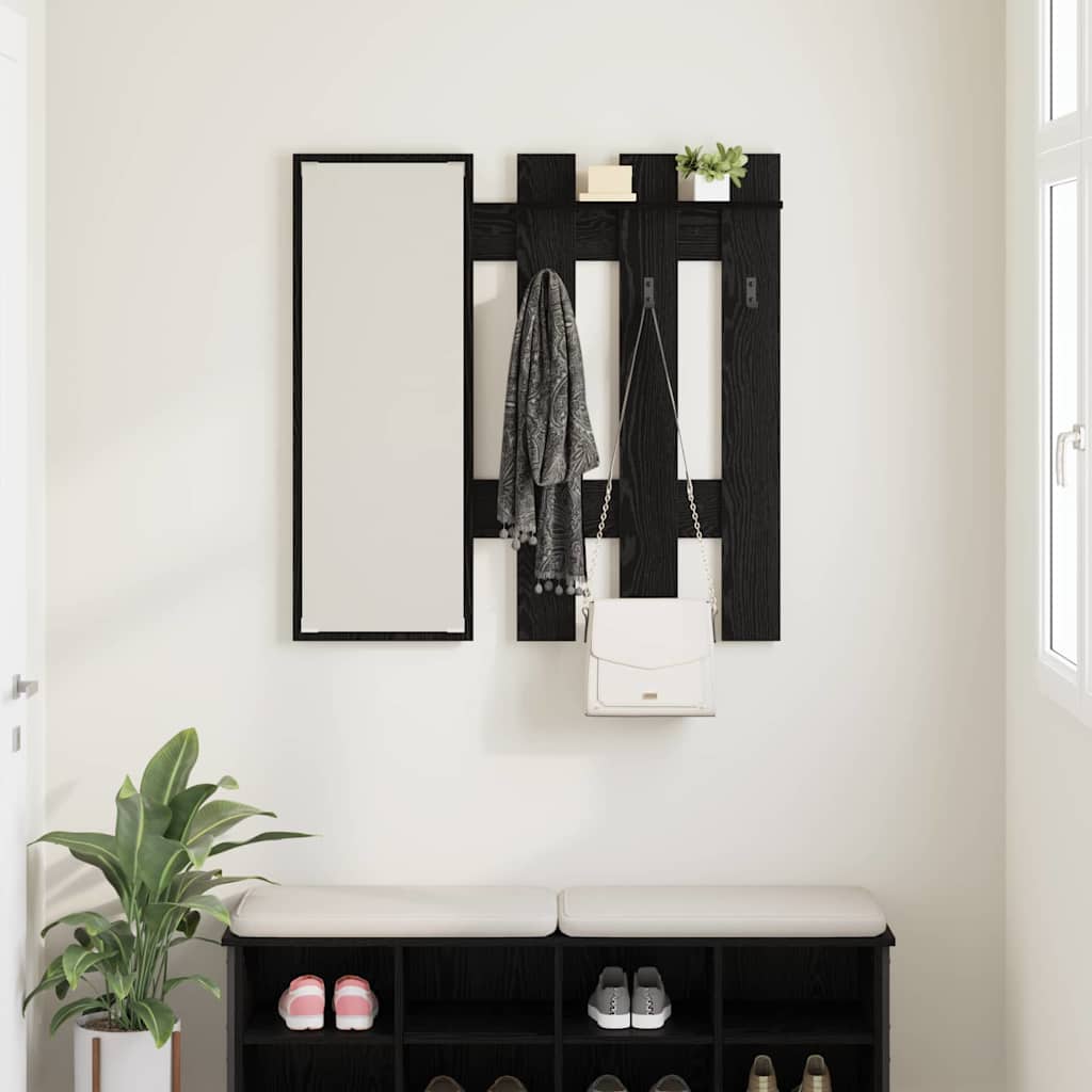Vægmonteret Jakkeholder Vægmonteret Sort eg 100 x 10 x 100 cm