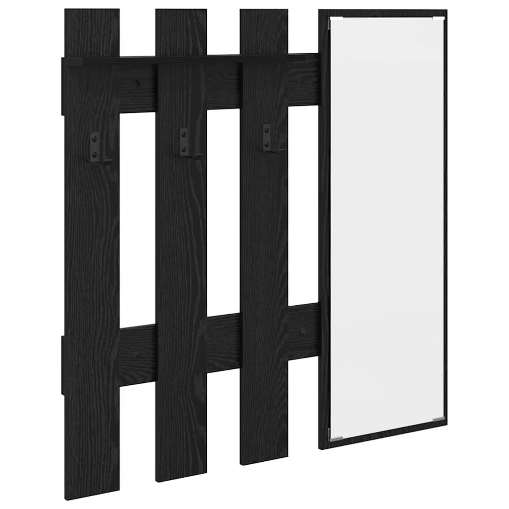 Vægmonteret Jakkeholder Vægmonteret Sort eg 100 x 10 x 100 cm