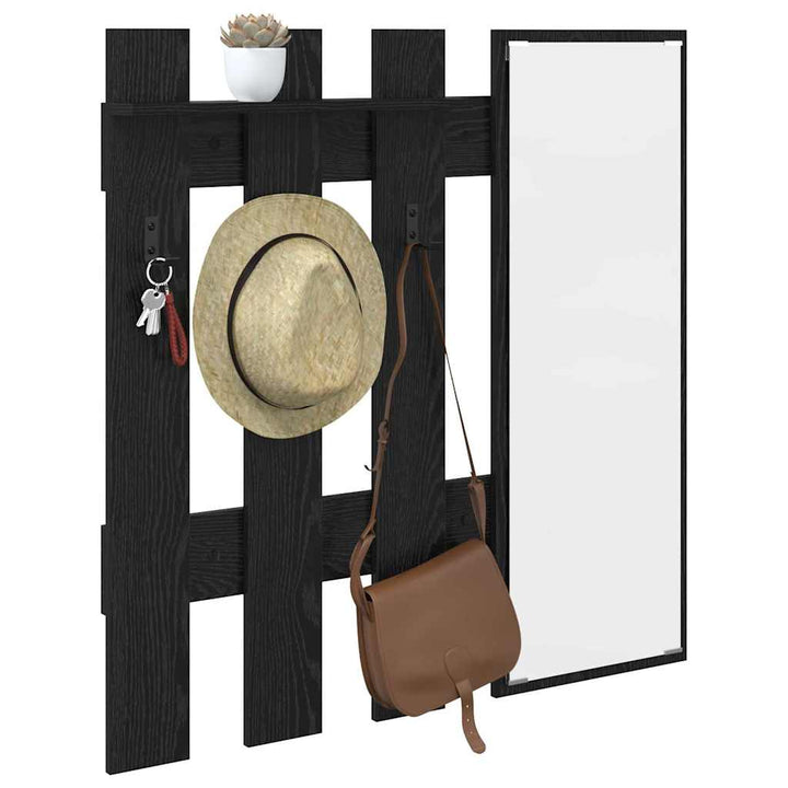 Vægmonteret Jakkeholder Vægmonteret Sort eg 100 x 10 x 100 cm