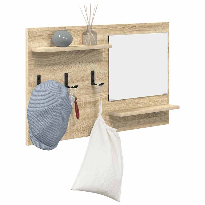 Vægmonteret Jakkeholder med hylde Sonoma eg 90 x 10 x 50 cm