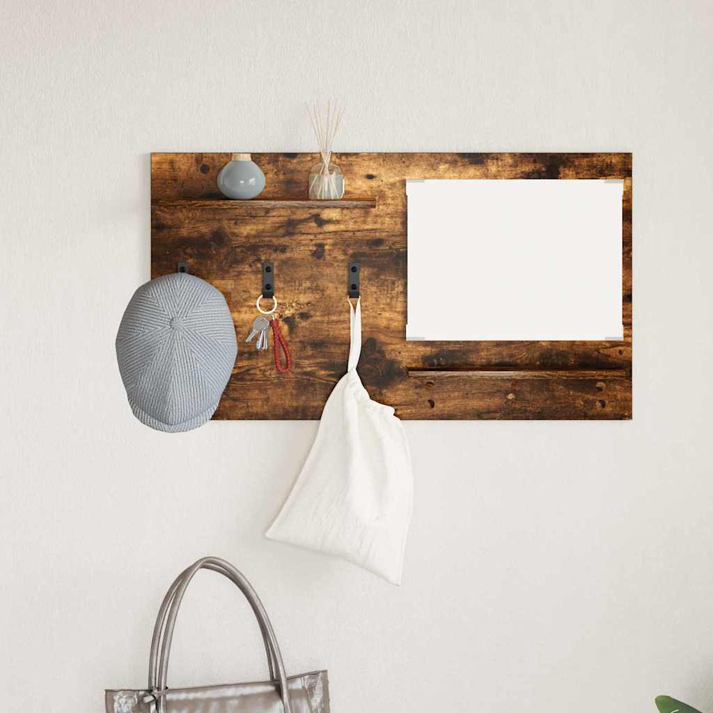 Vægmonteret Jakkeholder med hylde Røget eg 90 x 10 x 50 cm