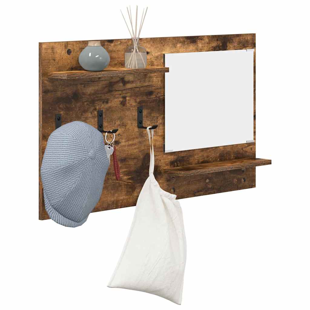 Vægmonteret Jakkeholder med hylde Røget eg 90 x 10 x 50 cm