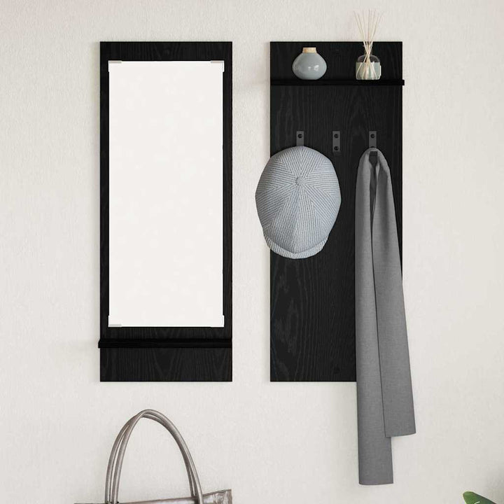 Vægmonteret Jakkeholder Vægmonteret Sort eg 70 x 10 x 90 cm
