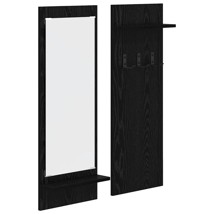 Vægmonteret Jakkeholder Vægmonteret Sort eg 70 x 10 x 90 cm