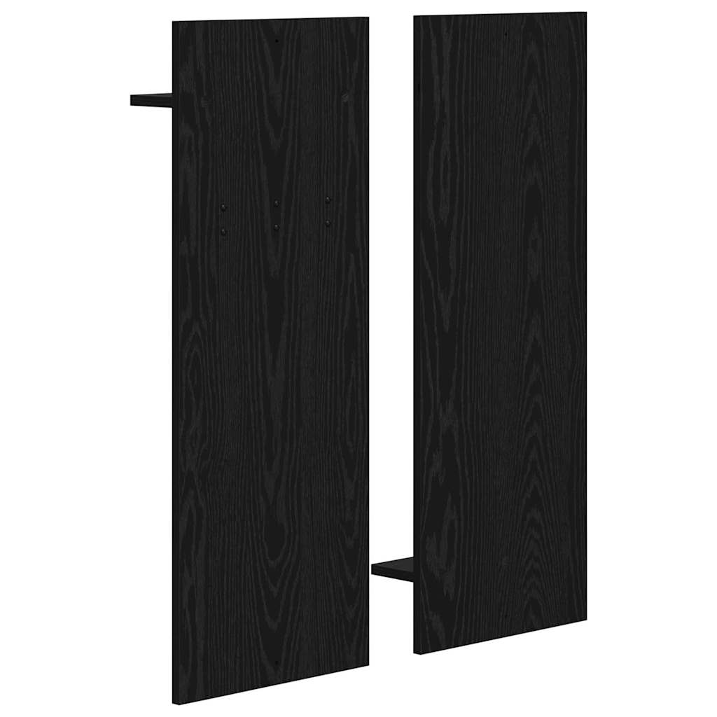 Vægmonteret Jakkeholder Sort eg 70 x 10 x 90 cm Konstrueret træ