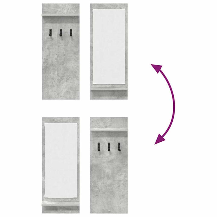 Vægmonteret Jakkeholder Vægmonteret Beton Grå 70 x 10 x 90 cm