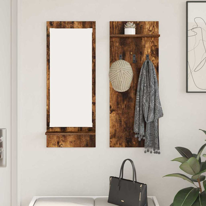 Vægmonteret Jakkeholder med hylde Røget eg 70 x 10 x 90 cm