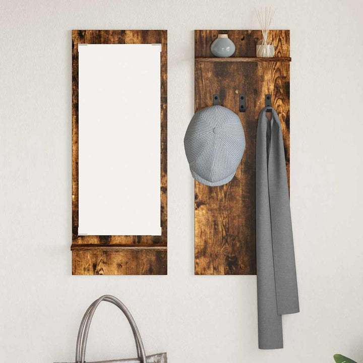 Vægmonteret Jakkeholder med hylde Røget eg 70 x 10 x 90 cm