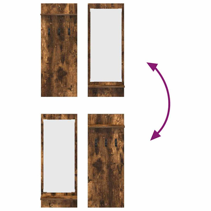 Vægmonteret Jakkeholder med hylde Røget eg 70 x 10 x 90 cm