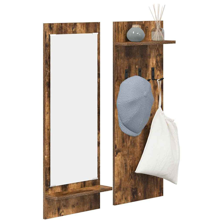 Vægmonteret Jakkeholder med hylde Røget eg 70 x 10 x 90 cm