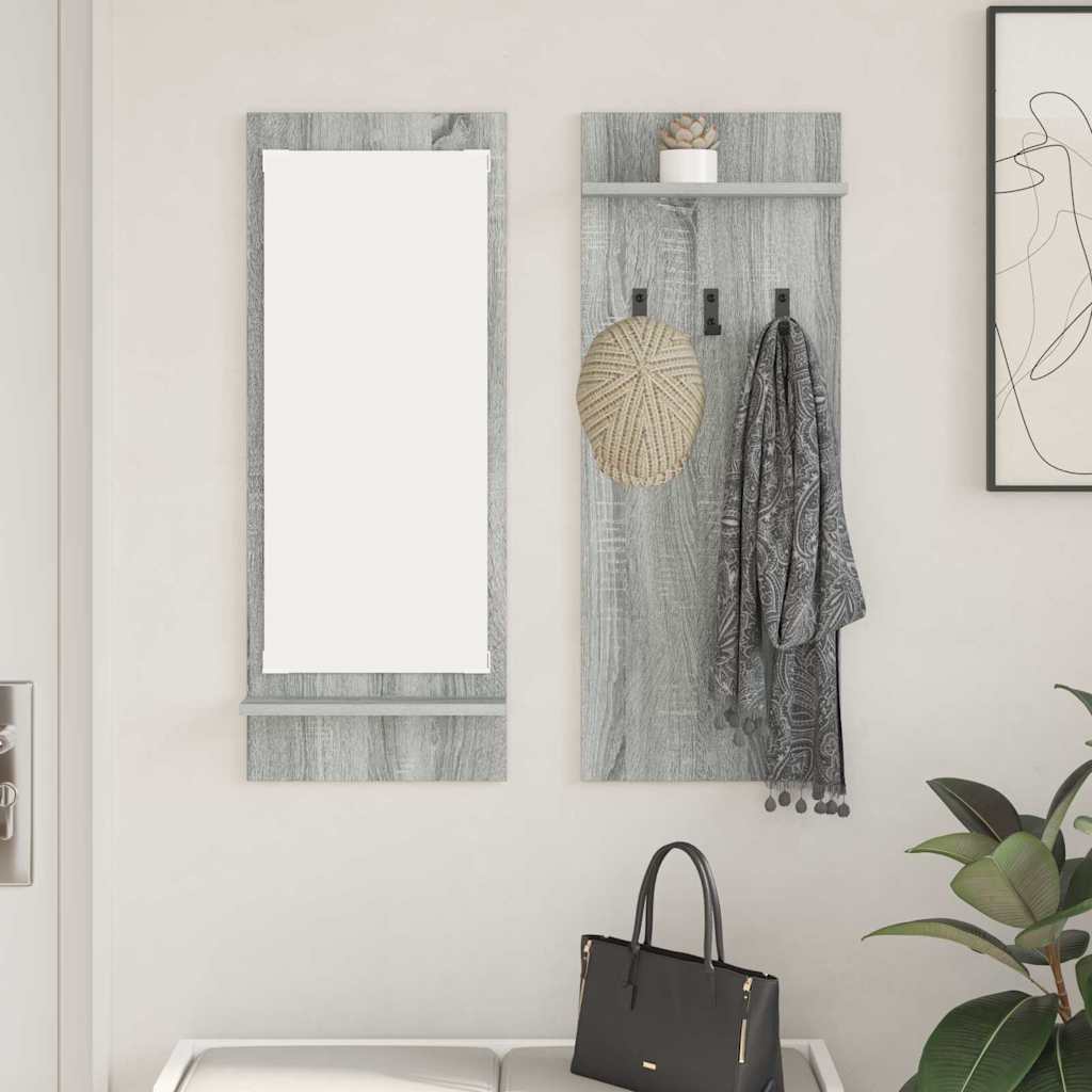 Vægmonteret Jakkeholder med hylde Grå Sonoma 70 x 10 x 90 cm