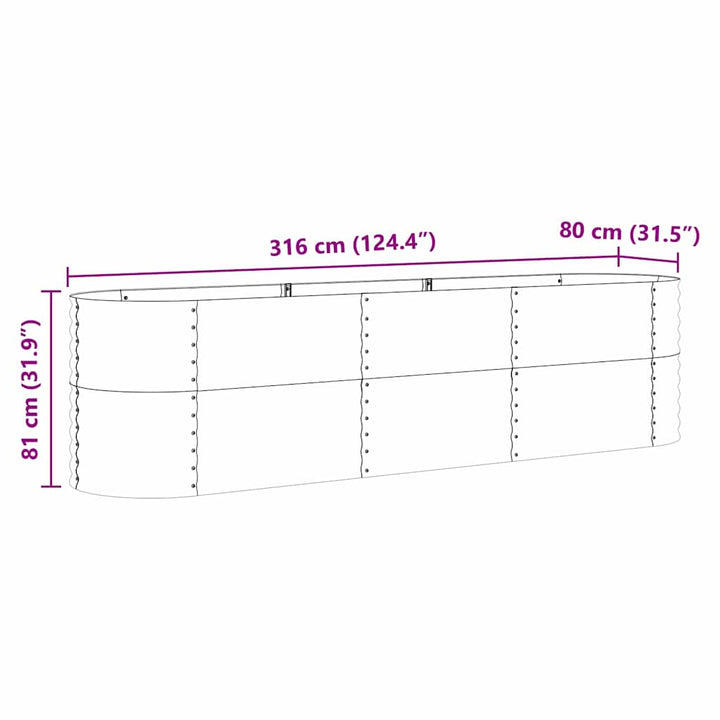 Hævet bed Brun 320 x 80 x 81 cm Stål