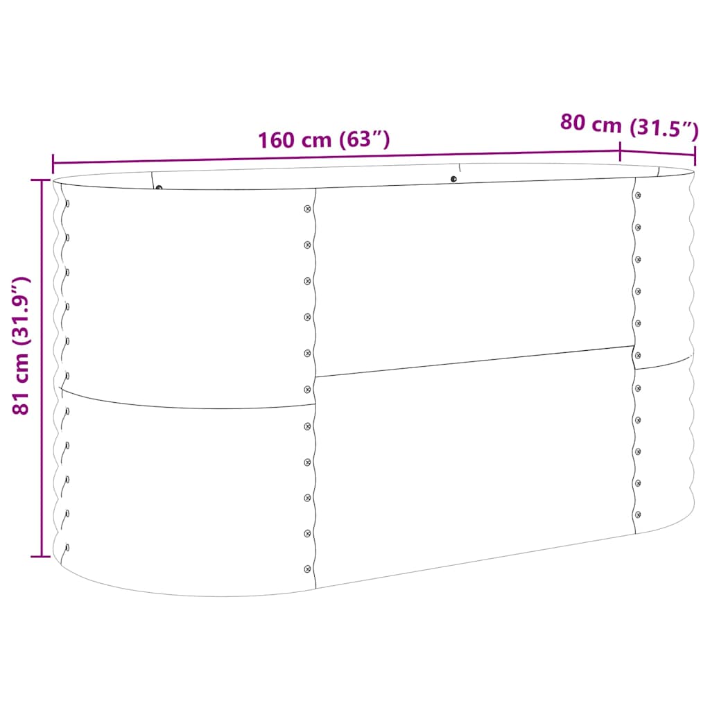 Hævet bed Brun 160 x 80 x 81 cm Stål