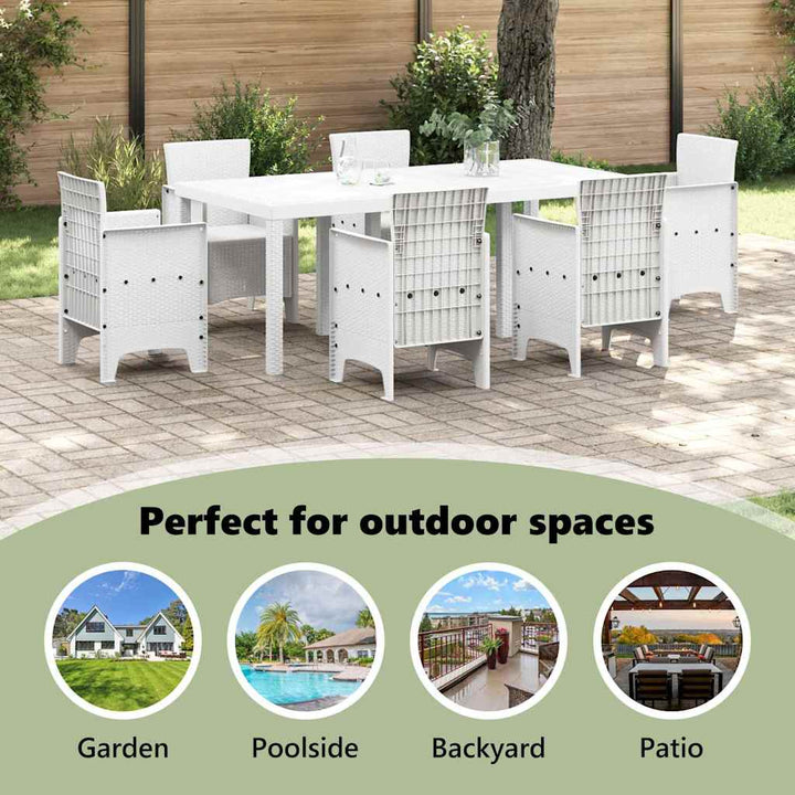 Havemøbel Bord Hvid 200 x 100 x 73 cm polyrattan
