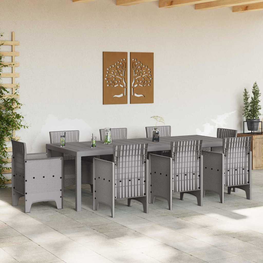 Havemøbel Bord Lysegrå 250 x 100 x 73 cm polyrattan