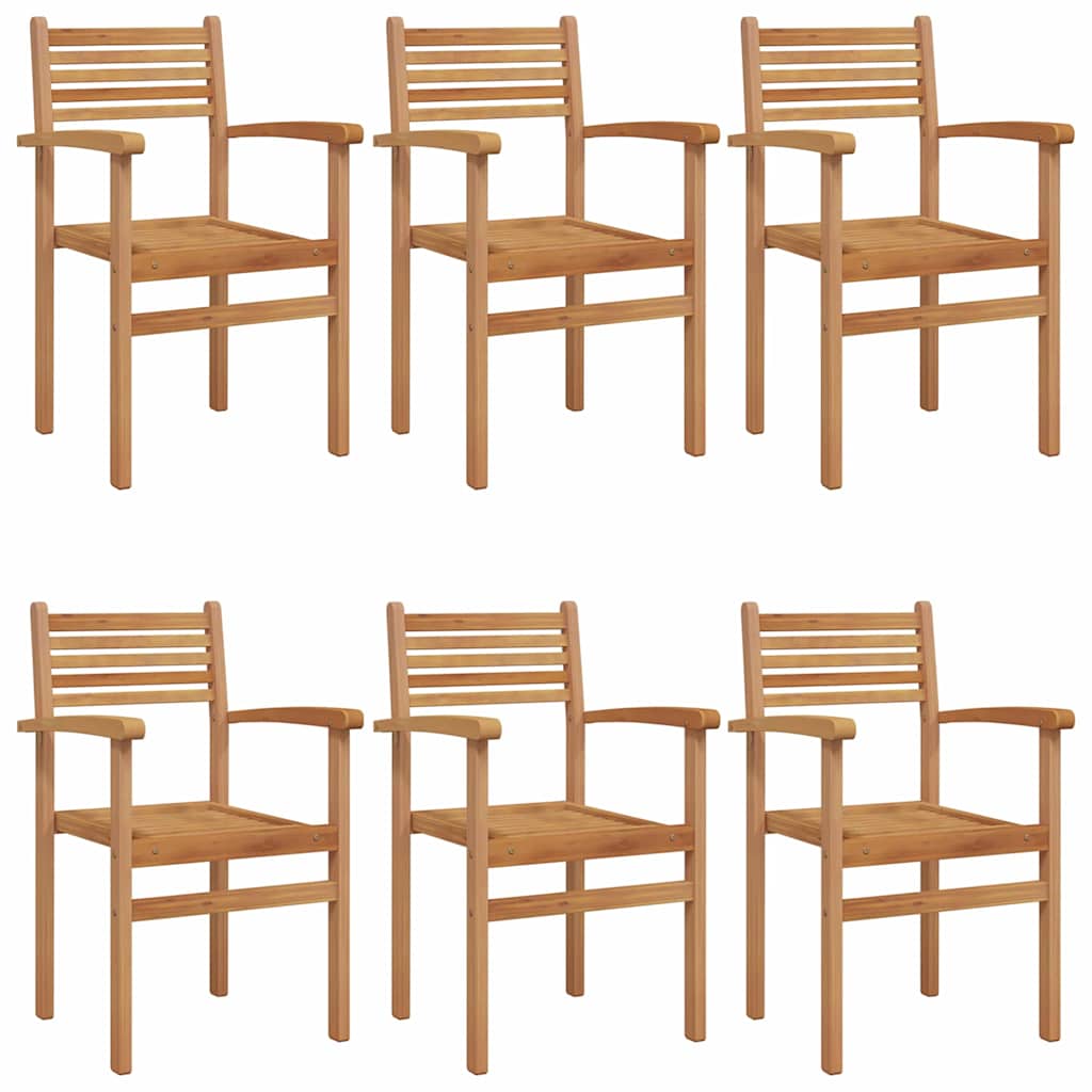 Stol 6 stk. Brun Massiv Teaktræ